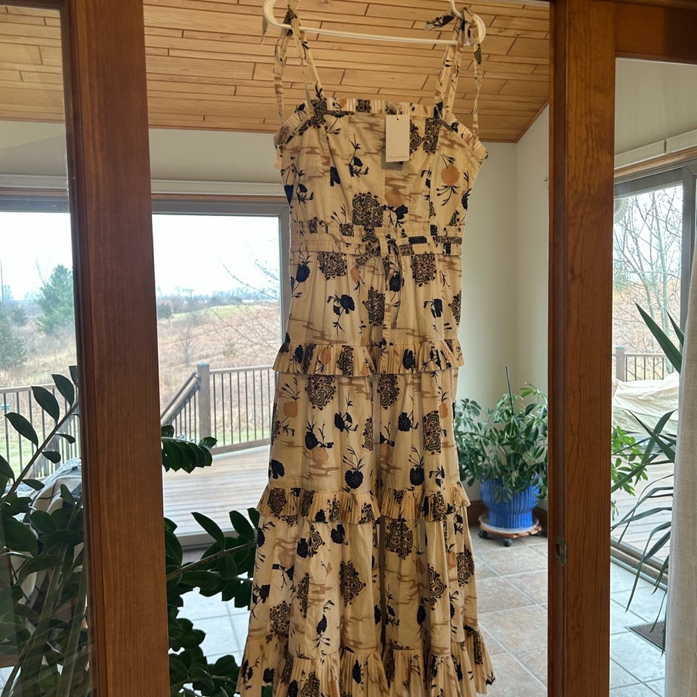 Ulla Johnson Cream Floral Midi Dress - Picture 5 of 11